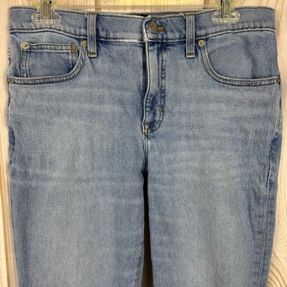 J Crew Cropped Jeans Slim Boyfriend Light Wash Hi Rise Ankle Capri Blue Size 28 - Picture 3 of 12